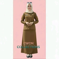 SETELAN PNS WANITA SAKU DADA SET ROK A BAHAN TOYOBO FODU