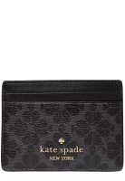 Kate Spade Signature Spade Flower Small Slim Card Holder - Black KI371