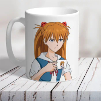 New Anime NEON GENESIS EVANGELION EVA Ayanami Rei Asuka kawaii Figure model ceramic mug Water cup milk coffee cup Gifts