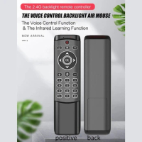 Hot TTKK 2.4G Wireless Voice Remote Control With Gyroscope IR Learning Backlit Air Mouse For Smart TV Android TV Box Projector