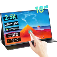 18 Inch 2.5K 155Hz Touchscreen Portable Monitor 100%DCI-P3 HDR 1MS FreeSync IPS Screen Gaming Display For PC XBox PS4/5 Switch