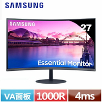 【現折$50 最高回饋3000點】SAMSUNG 三星 27型 1000R 曲面螢幕 S27C390EAC