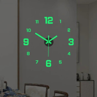 DIY Wall Clock Home Office Frameless Modern 3D Wall Clock Mirror Sticker Hotel Room Design School Decoration Art Bedroom Decor