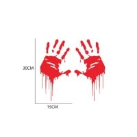 30CMX15CM Zombie Bloody Red Hands Print Fun Vinyl Car Sticker Motorcycle Window Decal Car Decoration Accessories