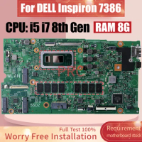 For DELL Inspiron 7386 Laptop Motherboard 17925-2 02CF17 0NDK8H i5-8265U i7-8565U With RAM Notebook Mainboard
