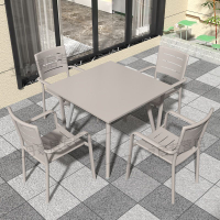 防水戶外桌椅鋁合金室外庭院五件套陽臺露臺咖啡廳奶茶店白色組合