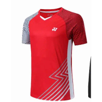 เสื้อแบดมินตัน Yonex พร้อมกางเกงขาสั้น สำหรับผู้ชายและผู้หญิง เสื้อยืดกีฬา LinDan เหมาะสำหรับวิ่งและ