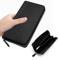 Dompet Kulit Lembu, Fesyen, Dompet Panjang Lelaki, Diperbuat daripada Kulit PU, dengan Dompet Syilin
