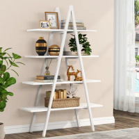 Tribesigns 4-Tier Bookshelf, A-Shaped Bookcase 4 Shelves Industrial Ladder Shelf Open Display Shelves Book Storage Organizer