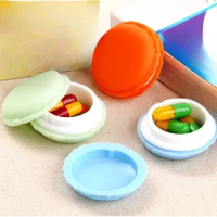 1pcs Cute Candy Case Candy Color For Pill 6 Colors Pill Organizer Medicine Box Drugs Pill Container Round Plastic Splitter