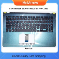 New/org For Asus VivoBook S15-S5300U/F S530 S530U S5300U S5300F Y5100U X530 Palmrest Ru Russian Keyboard upper cover,Blue
