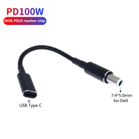 (HD1)100w PD Type-C หญิง 7.4x5.0 มม.ชาย PD Charger Connector USB Type C Fast สายชาร์จแล็ปท็อปอะแดปเต