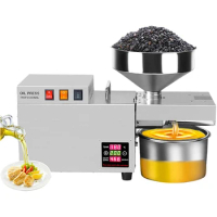 8-13Kg/H Oil Press 110V/220V Commercial Flaxseed Peanut Tahini Oil Press Stainless Steel Automatic Cold Press 1200W
