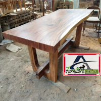 meja makan top table meja kayu trembesi solid - 200cm