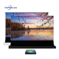 TOPMEIJIA 90 Inch~150 Inch T-prism Motorized Floor Rising Projector screens For 4K Ultra Short Throw Projector