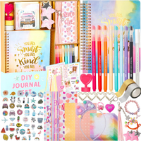 DIY Journal for Girls 54 Pieces Toys for Girls Aged 8 to 13 DIY Stationery Set Fine Stickers and Dai