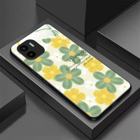 เคสโทรศัพท์, ภาพสีน้ำมันดอกไม้ในฝัน, สำหรับ Redmi A1, A2, A1Plus, A2Plus, Poco C50, เคสกระจกนิรภัย, 