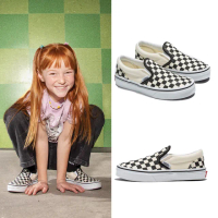 【VANS 官方旗艦】Classic Slip-On 中童款黑白棋盤格滑板鞋/休閒鞋(童鞋)