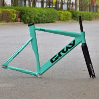 GRAY 700c 6061-T6 Aluminum Fixed Gear Frame Carbon Fork 48/52/55cm Muscle Sensation High Quality Fixie Frameset Include Seatpost