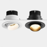 Zoom Beam Angle Adjustable 15-60 Degree Recessed Dimmable LED Downlight 7W 12W 15W 20W COB Ceiling Spot Light for Indoor Bedroom