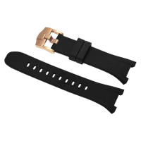 【Golden Concept】Apple Watch 44mm 橡膠錶帶 ST-44-RB 黑橡膠/玫瑰金扣環