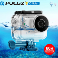 PULUZ เคสกระเป๋ากล้องกันน้ำใต้น้ำสำหรับ Insta360 GO 3 60ม. พร้อมฐานอะแดปเตอร์และสกรูเคสดำน้ำ