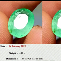 Natural Emerald Beryl Colombia 4.12ct Minor 12x9mm GLI Certified