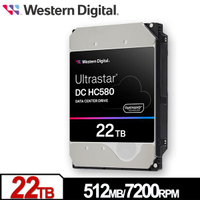 WD Ultrastar DC HC580 22TB 3.5吋 SATA 企業級硬碟 WUH722422ALE6L4(0F62785)