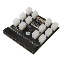 Breakout Board 12 Port 6Pin LED Display Power Module Server Card Adapter for HP 1200W 750W PSU GPU Miner Mining BTC ETH