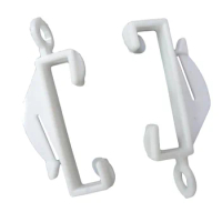 50 PCS Bean Sprout Shape Rod Slides Plastic Curtain Rail Track Gliders Hooks for Window Door Shower Curtains (White)