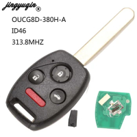 jingyuqin 313.8Mhz Car Remote Keyless Key For Honda Accord 2003 2004 2005 2006 2007 With ID46 Chip Complet Remote Key