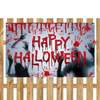 Halloween Bloody Background Cloth Halloween Bloody Print Cloth Creepy Footprint Handprint Backdrop Bloody Backdrop Photo