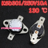 Free Shipping 10pcs/lot KSD301 130 degrees Celsius 130 C Normal Close NC Temperature Controlled Switch Thermostat 250V 10A
