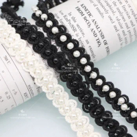 Handmade Beaded Pearl Lace Trim Chanel-style Braid Clothing Coat Edge Cuffs Accessories