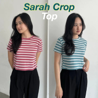 Sarah Crop Top - Kaos Wanita Salur Basic Crop Top Garis