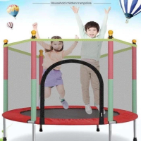 Indoor Trampoline With Protective Net For Adults Kids Jumping Bed Outdoor Trampolines Exercise Fitness Equipment Bed