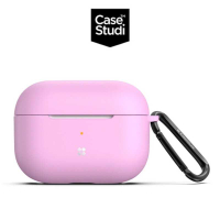 強強滾-CaseStudi AirPods Pro 充電盒 UltraSlim 矽膠保護套(含扣環)-粉紅色