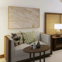 Sofa Tamu Custom untuk Hotel 2 Seater Bahan Oscar Retro Bludru Busa Rebonded Desain Sofa Cafe Meja C