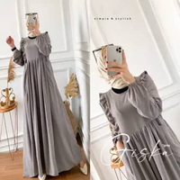 Baju GAMIS GISKA DRESS MAXY WANITA ABU