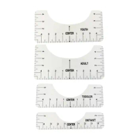 4PCS T-Shirt Alignment Ruler For Guiding T-Shirt Design Fashion Rulers With Size Chart DIY Drawing Template Craft Tool Drafting