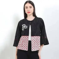 Rianty Batik Premium Wanita Atasan Outer Cardigan Lurik Garutan Exclusive Janitra Series Lining Furi