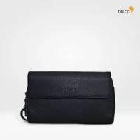 Tas Pria Delco by Elizabeth Genuine Leather Clutch 0720-0383 Black