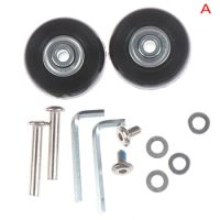 1set Black Luggage Wheel Suitcase Replacement Wheels Axles Deluxe Repair Rubber Travel Luggage Wheel with Screw 40mm