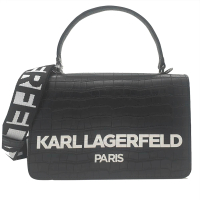 【KARL LAGERFELD 卡爾】Simone系列鱷魚紋手提斜背包