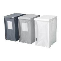 DIMPA 垃圾分類袋, 白色/深灰色/淺灰色, 22x35x45 公分/35 公升
