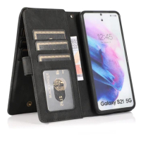 Luxury Zipper Leather Wallet Case For Samsung Galaxy S21 S20 Ultra 5G S10 Plus S20FE Note 20 Case Flip Credit Card Holder