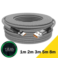 Extra Long Data Cable Nylon USB Type C 6A Fast Charging Cable for Samsung Huawei Xiaomi Data Wire Cord Charger Cables 5m/8m