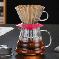 Wave Coffee Dripper Crystal Eye Pour Over Coffee Filter PCTG 1-2 Cups Coffee Maker Flat Bottom Increase Uniformity