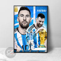 Tranh Poster Leo Messi Argentina vô địch World Cup.