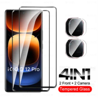 4in1 Camera Protector Glass For vivo iQOO 12 Pro 5G Curved Tempered Glass iQOO12Pro 12Pro V2329A 6.78inch Screen Protection Film